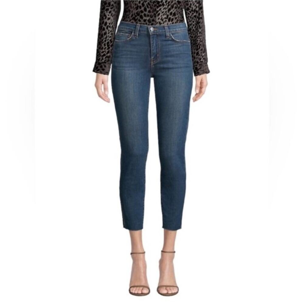 L'AGENCE El Matador Jeans Size 30 High Rise Slim Raw Hem Ankle Dark Wash Salton